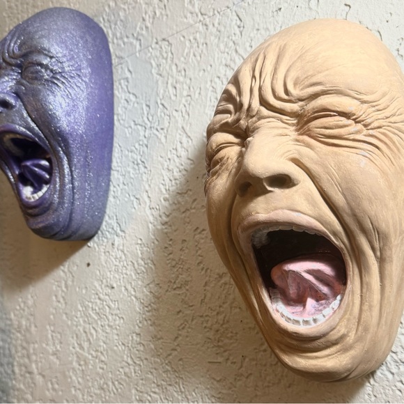 X3 (3) Screaming faces hand painted - asking price is firm - Picture 7 of 16